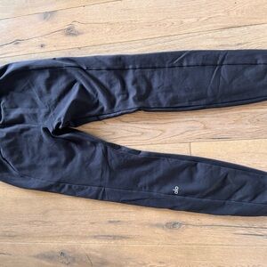 Black sweat pants/ quilted puff material on front